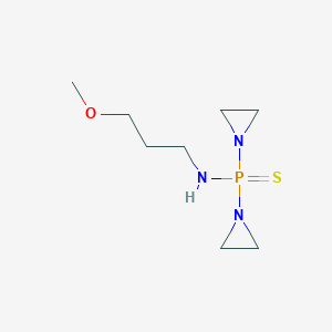 molecular formula C8H18N3OPS B1212186 Phosphinothioic amide, P,P-bis(1-aziridinyl)-N-(3-methoxypropyl)- CAS No. 13687-10-0