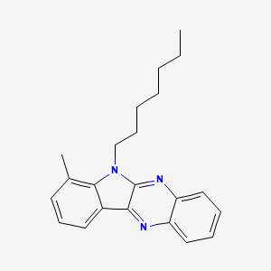 molecular formula C22H25N3 B12121862 6-heptyl-7-methyl-6H-indolo[2,3-b]quinoxaline 