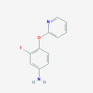molecular formula C11H9FN2O B12121896 Benzenamine, 3-fluoro-4-(2-pyridinyloxy)- CAS No. 1094937-86-6