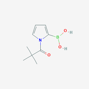 molecular formula C9H14BNO3 B12121913 Boronic acid, B-[1-(2,2-dimethyl-1-oxopropyl)-1H-pyrrol-2-yl]- CAS No. 1310404-71-7