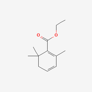 molecular formula C12H18O2 B1212197 1,3-Cyclohexadiene-1-carboxylic acid, 2,6,6-trimethyl-, ethyl ester CAS No. 35044-59-8