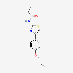 molecular formula C15H18N2O2S B12121980 N-[4-(4-propoxyphenyl)-1,3-thiazol-2-yl]propanamide 