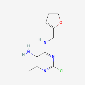 molecular formula C10H11ClN4O B12121983 4,5-Pyrimidinediamine, 2-chloro-N4-(2-furanylmethyl)-6-methyl- CAS No. 890094-24-3