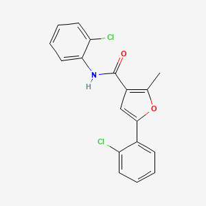 molecular formula C18H13Cl2NO2 B12121998 N,5-bis(2-chlorophenyl)-2-methylfuran-3-carboxamide 