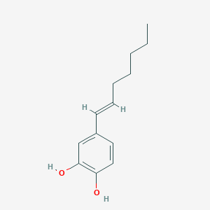 molecular formula C13H18O2 B012122 1,2-Benzenediol,4-(1-heptenyl)- CAS No. 100668-22-2