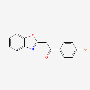 molecular formula C15H10BrNO2 B12122003 Ethanone, 2-(2-benzoxazolyl)-1-(4-bromophenyl)- CAS No. 62693-27-0