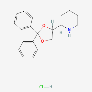 molecular formula C20H24ClNO2 B1212204 Dioxadrol hydrochloride CAS No. 3666-69-1