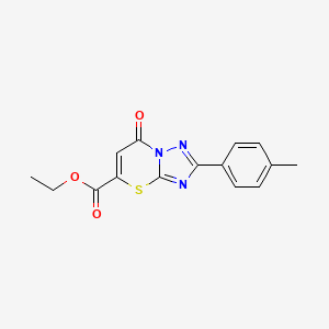molecular formula C15H13N3O3S B12122073 Ethyl 2-(4-methylphenyl)-7-oxo-[1,2,4]triazolo[5,1-b][1,3]thiazine-5-carboxylate 