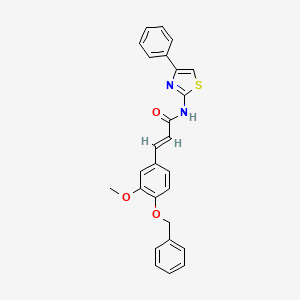 molecular formula C26H22N2O3S B12122103 (2E)-3-[4-(benzyloxy)-3-methoxyphenyl]-N-[(2Z)-4-phenyl-1,3-thiazol-2(3H)-ylidene]prop-2-enamide 