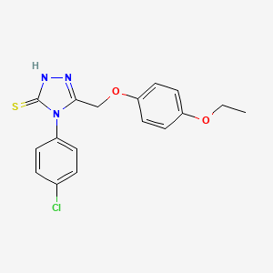 molecular formula C17H16ClN3O2S B12122303 4-(4-chlorophenyl)-5-(4-ethoxyphenoxymethyl)-4H-1,2,4-triazole-3-thiol CAS No. 721916-32-1
