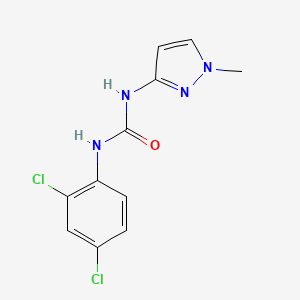 molecular formula C11H10Cl2N4O B1212232 N-(2,4-dichlorophenyl)-N'-(1-methyl-1H-pyrazol-3-yl)urea 