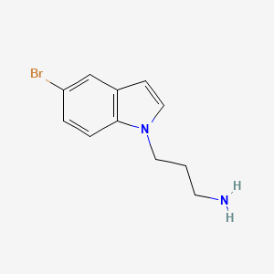 molecular formula C11H13BrN2 B12122336 1H-Indole-1-propanamine, 5-bromo- 