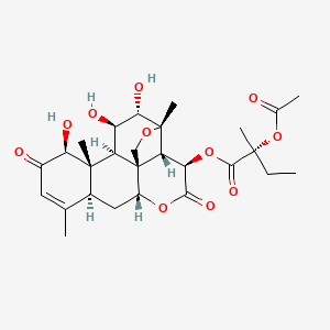[(1R,2S,3R,6R,8S,12S,13S,14R,15R,16S,17S)-12,15,16-trihydroxy-9,13,17-trimethyl-4,11-dioxo-5,18-dioxapentacyclo[12.5.0.01,6.02,17.08,13]nonadec-9-en-3-yl] (2R)-2-acetyloxy-2-methylbutanoate