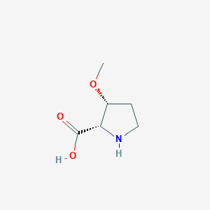 molecular formula C6H11NO3 B12122360 (2S,3R)-3-Methoxypyrrolidine-2-carboxylic acid 