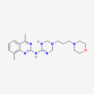 molecular formula C20H29N7O B12122422 4,8-dimethyl-N-[3-(3-morpholin-4-ylpropyl)-2,4-dihydro-1H-1,3,5-triazin-6-yl]quinazolin-2-amine 