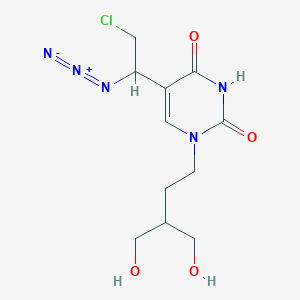 molecular formula C11H16ClN5O4 B1212251 1-[3,3-Bis(hydroxymethyl)propyl]-5-(1-azido-2-chloroethyl)uracil 