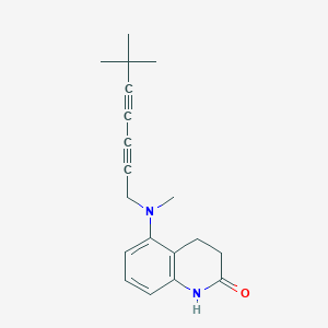 molecular formula C19H22N2O B1212253 5-[6,6-dimethylhepta-2,4-diynyl(methyl)amino]-3,4-dihydro-1H-quinolin-2-one 
