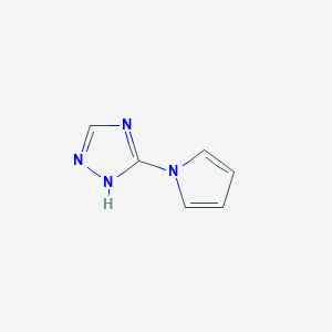 molecular formula C6H6N4 B12122534 5-(1H-Pyrrol-1-yl)-1H-1,2,4-triazole 