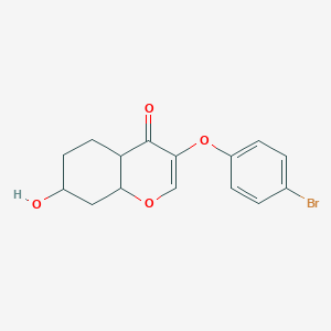 molecular formula C15H15BrO4 B12122570 3-(4-Bromophenoxy)-7-hydroxy-4a,5,6,7,8,8a-hexahydrochromen-4-one 
