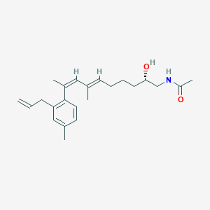 molecular formula C23H33NO2 B1212259 N-[(2S,6E,8Z)-2-hydroxy-7-methyl-9-(4-methyl-2-prop-2-enylphenyl)deca-6,8-dienyl]acetamide 