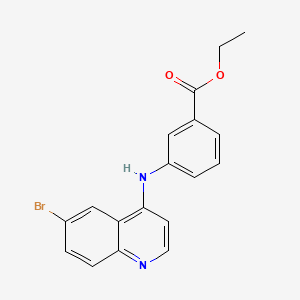 molecular formula C18H15BrN2O2 B12122604 Ethyl 3-((6-bromoquinolin-4-yl)amino)benzoate 