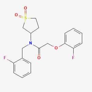 molecular formula C19H19F2NO4S B12122629 N-(1,1-dioxidotetrahydrothiophen-3-yl)-N-(2-fluorobenzyl)-2-(2-fluorophenoxy)acetamide 