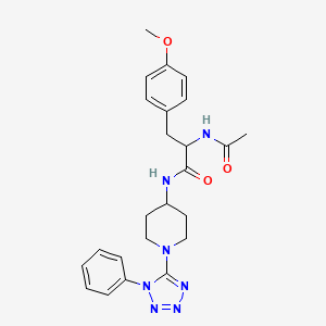 molecular formula C24H29N7O3 B1212264 2-acetamido-3-(4-methoxyphenyl)-N-[1-(1-phenyl-5-tetrazolyl)-4-piperidinyl]propanamide 