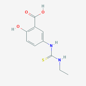 molecular formula C10H12N2O3S B12122695 Benzoic acid, 5-[[(ethylamino)thioxomethyl]amino]-2-hydroxy- CAS No. 62773-59-5