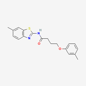 molecular formula C19H20N2O2S B12122703 N-(6-methyl-1,3-benzothiazol-2-yl)-4-(3-methylphenoxy)butanamide 