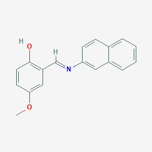 molecular formula C18H15NO2 B12122726 4-Methoxy-2-{[(naphthalen-2-yl)imino]methyl}phenol 
