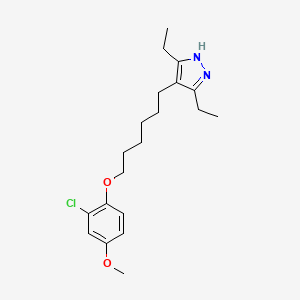 molecular formula C20H29ClN2O2 B1212276 4-[6-(2-chloro-4-methoxyphenoxy)hexyl]-3,5-diethyl-1H-pyrazole CAS No. 69982-17-8