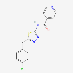 molecular formula C15H11ClN4OS B12122762 N-[5-(4-Chloro-benzyl)-[1,3,4]thiadiazol-2-yl]-isonicotinamide CAS No. 329226-92-8