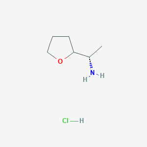 molecular formula C6H14ClNO B12122802 (1S)-1-(oxolan-2-yl)ethan-1-amine hydrochloride 