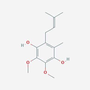 molecular formula C14H20O4 B1212299 2,3-Dimethoxy-5-methyl-6-(3-methylbut-2-enyl)benzene-1,4-diol 