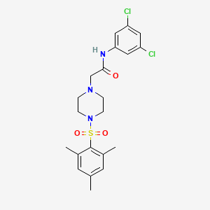 molecular formula C21H25Cl2N3O3S B12122997 N-(3,5-dichlorophenyl)-2-[4-(2,4,6-trimethylbenzenesulfonyl)piperazin-1-yl]acetamide 