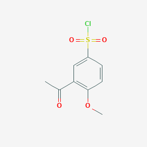 molecular formula C9H9ClO4S B12123006 3-Acetyl-4-methoxybenzenesulfonyl chloride 