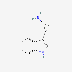 molecular formula C11H12N2 B12123079 Cyclopropanamine, 2-(1H-indol-3-yl)- 