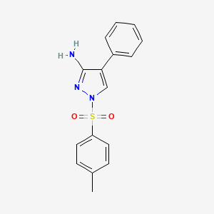 molecular formula C16H15N3O2S B1212308 1-(4-Methylphenyl)sulfonyl-4-phenyl-3-pyrazolamine 