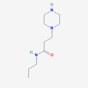 molecular formula C10H21N3O B12123085 1-Piperazinepropanamide, N-propyl- CAS No. 89009-60-9