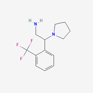 molecular formula C13H17F3N2 B12123088 1-Pyrrolidineethanamine, beta-[2-(trifluoromethyl)phenyl]- CAS No. 933746-09-9