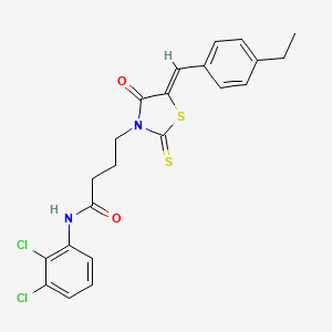 molecular formula C22H20Cl2N2O2S2 B12123095 N-(2,3-dichlorophenyl)-4-[(5Z)-5-(4-ethylbenzylidene)-4-oxo-2-thioxo-1,3-thiazolidin-3-yl]butanamide 