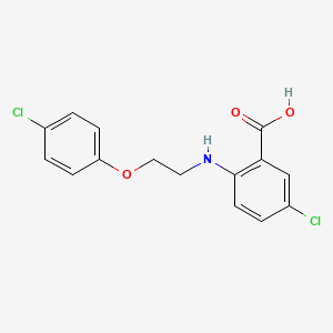 molecular formula C15H13Cl2NO3 B12123105 Benzoic acid, 5-chloro-2-[[2-(4-chlorophenoxy)ethyl]amino]- CAS No. 893727-54-3