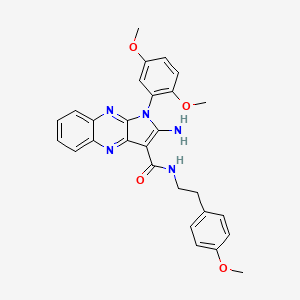 molecular formula C28H27N5O4 B12123147 2-amino-1-(2,5-dimethoxyphenyl)-N-[2-(4-methoxyphenyl)ethyl]-1H-pyrrolo[2,3-b]quinoxaline-3-carboxamide 