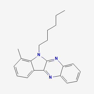 molecular formula C21H23N3 B12123182 5-Hexyl-4-methylindolo[2,3-b]quinoxaline 