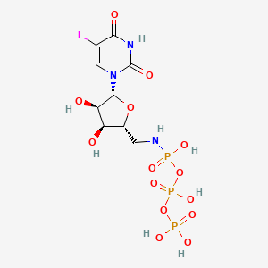 molecular formula C9H15IN3O14P3 B1212321 5-Iodo-5'-amino-2',5'-dideoxyuridine 5'-N'-triphosphate CAS No. 60658-58-4