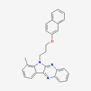 molecular formula C28H23N3O B12123238 2-[3-(4-Methylindolo[2,3-b]quinoxalin-5-yl)propoxy]naphthalene 