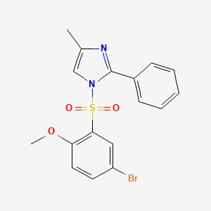molecular formula C17H15BrN2O3S B12123296 4-Bromo-1-methoxy-2-[(4-methyl-2-phenylimidazolyl)sulfonyl]benzene 
