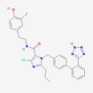 N-(2-(4-Hydroxy-3-iodophenyl)ethyl)-4-chloro-2-propyl-1-((2'-(1H-tetrazol-5-yl)biphenyl-4-yl)methyl)imidazole-5-carboxamide