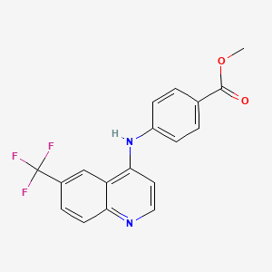 molecular formula C18H13F3N2O2 B12123306 Methyl 4-((6-(trifluoromethyl)quinolin-4-yl)amino)benzoate 