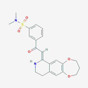 molecular formula C22H24N2O5S B12123515 N,N-dimethyl-3-[(2Z)-2-(3,4,9,10-tetrahydro-2H-[1,4]dioxepino[2,3-g]isoquinolin-7(8H)-ylidene)acetyl]benzenesulfonamide 
